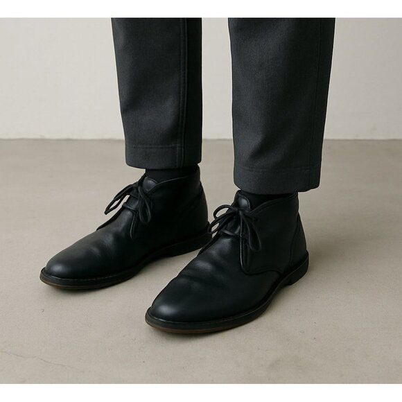 John Varvatos Portland Chukka Boots 11.5 Black Soft Leather Lace Up Mens - Picture 1 of 10